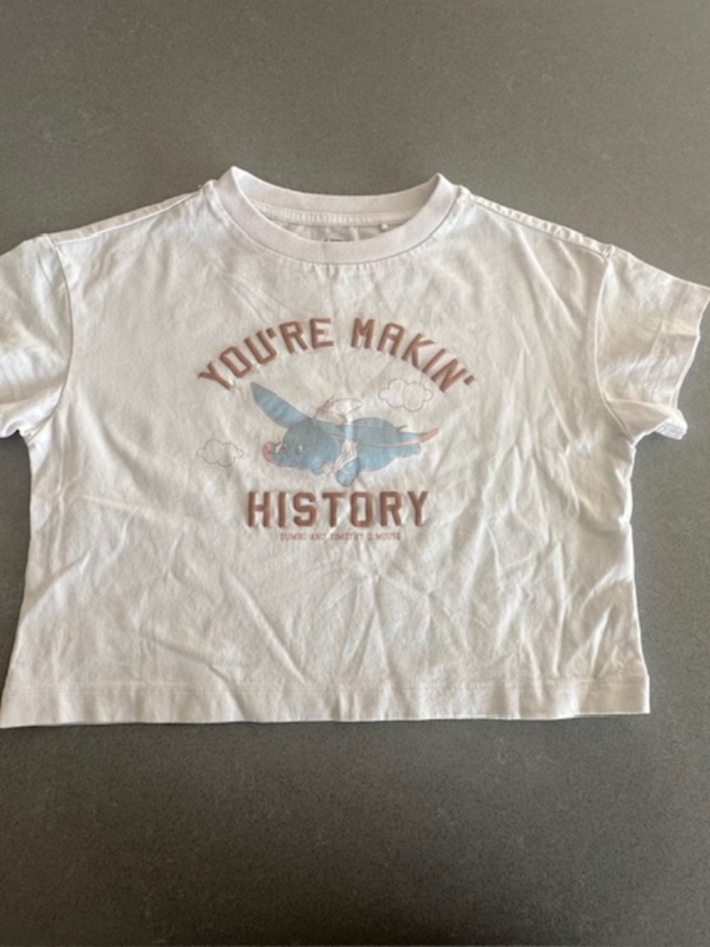 NWOT-Sz Little Kid 3/4 (110 cm) Disney Dumbo Cropped Shirt from Uniqlo